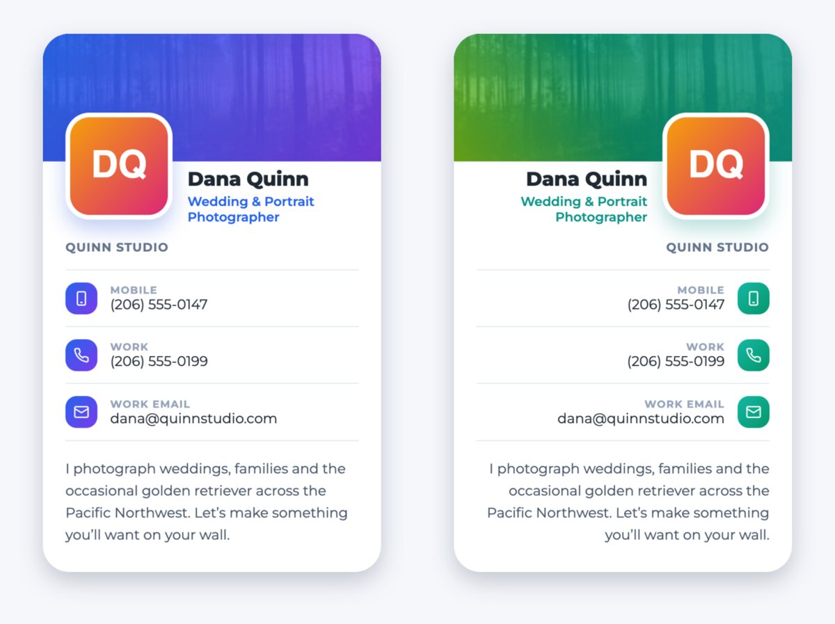 The Horizon Left and Horizon Right card designs